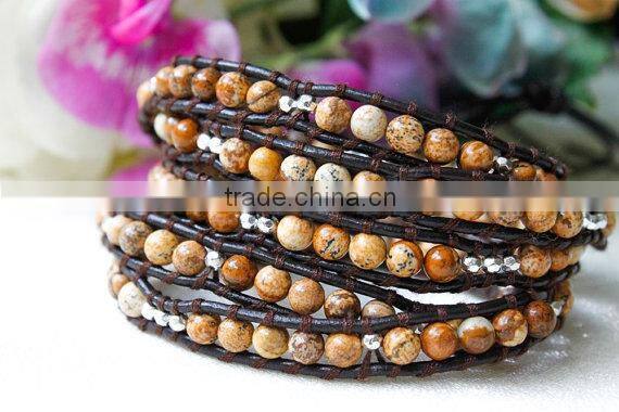 Sunny Earthy beads with Wrap Braceletlet