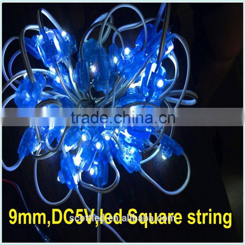 2016 Promotion RGB or single color Wedding Party outdoor solar string 9mm 50leds Christmas Light
