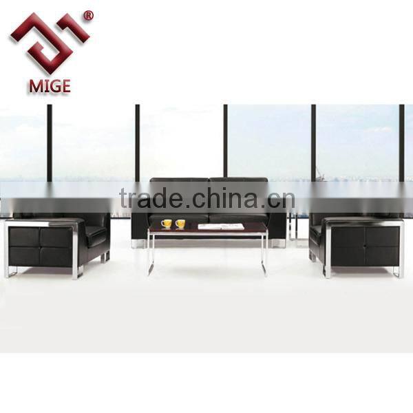 Black leather sofa ,solid wood structure