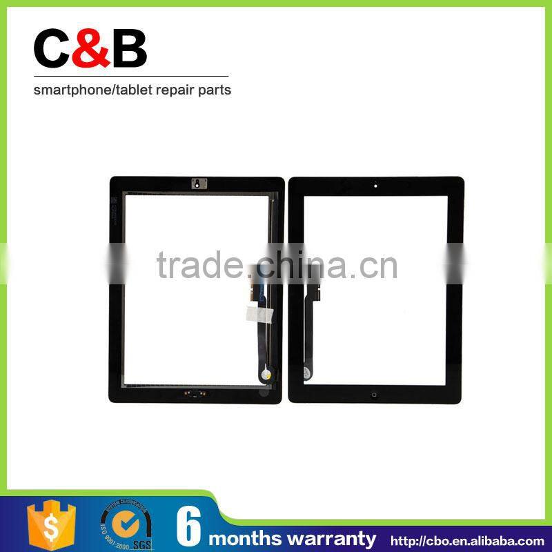 High quality touch panel with home button for iPad 4