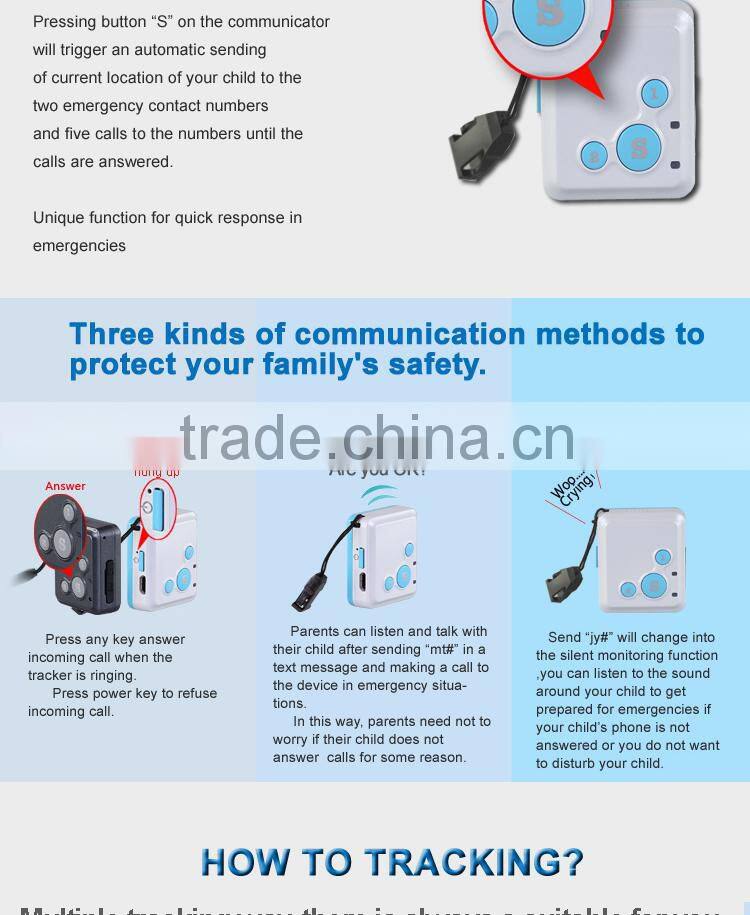 GSM GPRS Handheld GPS Tracker,With SOS Key 2-ways Calling GPS Locator for Kids