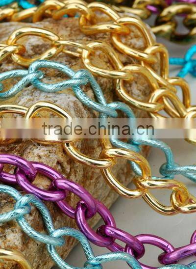 2.2-2.4mm thick double flat curb shape chain 23.9*17.4mm