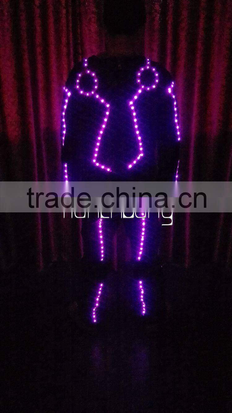 Full color dance light suit,customize led vetement pour spectacle,Chinese light up clothing