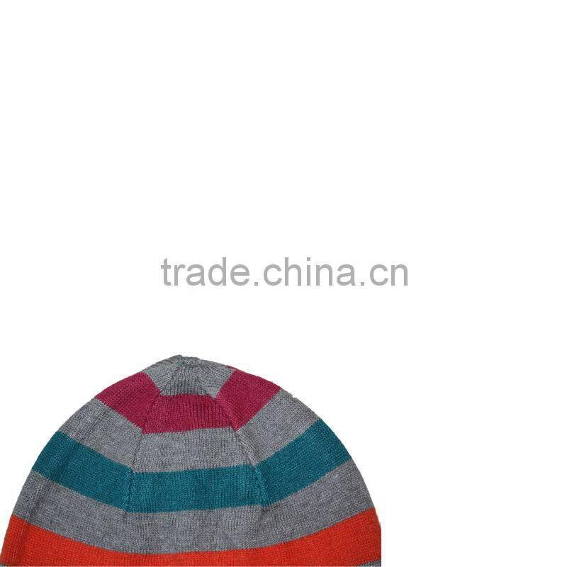 colorful stripe knit cotton hat beanie for boys