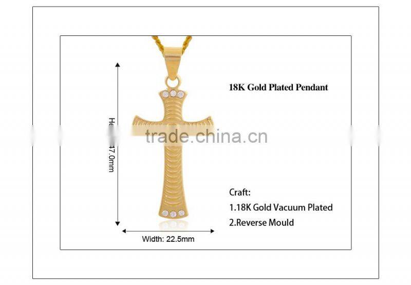 ATHENAA New Trendy 18K Gold Plated Jesus Cross Pendant Wholesale American Diamond Jewelry