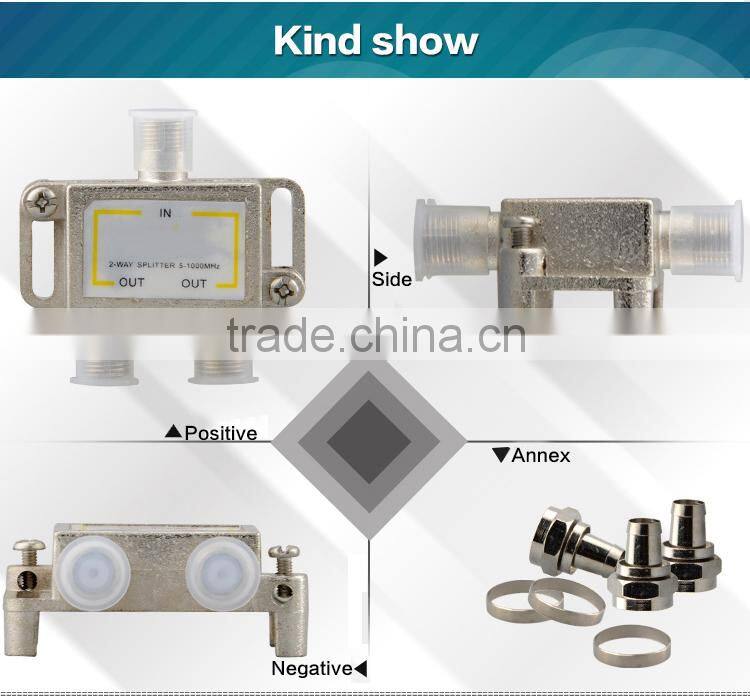 5-1000MHz Indoor cable tv splitter 2 way splitter