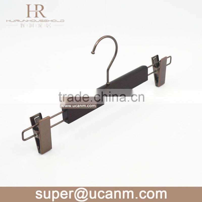 HRW-UT36GV hot sale black ashtree wood pant hanger wholesale