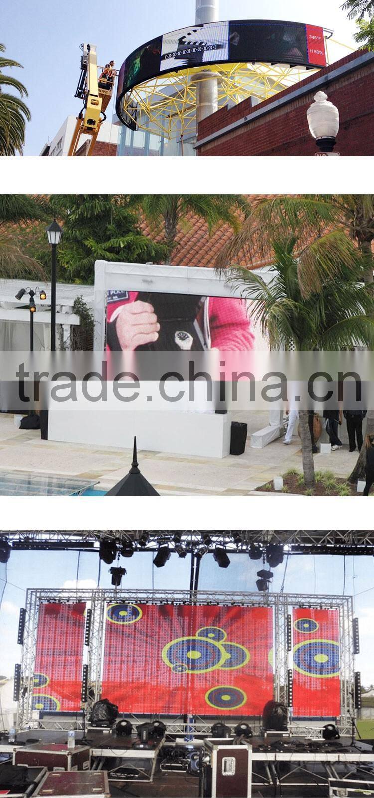 Outdoor P8 full color advertising rental LED display screen with die-casting aluminum cabinet