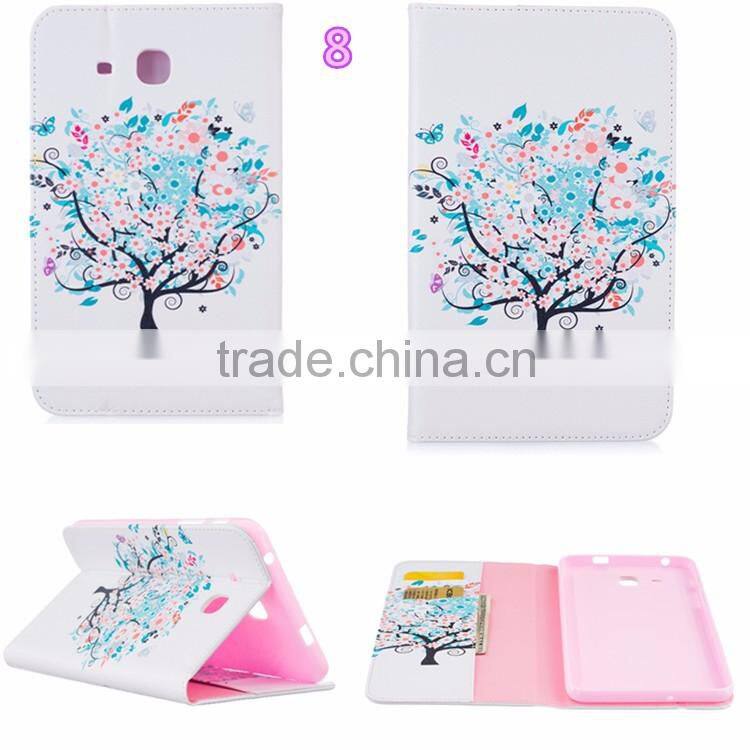 High Quality Painting PU Leather Case for Samsung Galaxy Tab A 7.0 T280 Wallet Card Slots Cover