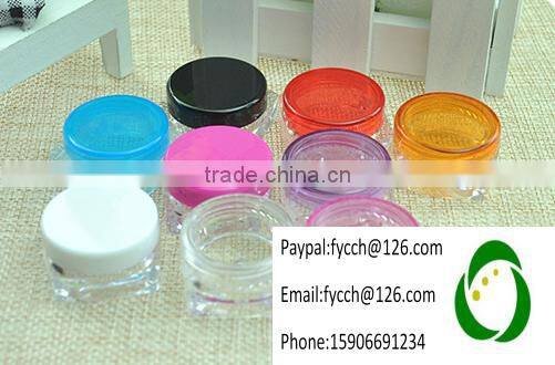 5g White Plastic jar container with plastic lid cap