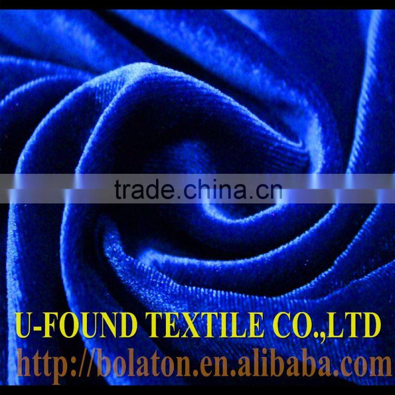 HIGH QUALITY 100% POLYESTER SPANDEX VELVELT FOR EVENING DRESS
