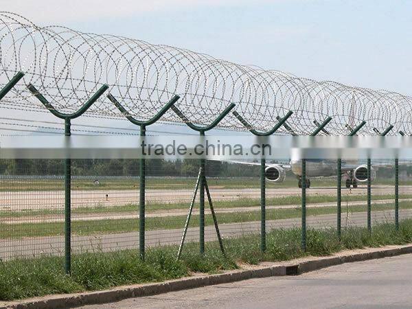 Galvanized Airport Fence Razor Barbed Wire Airport Fence