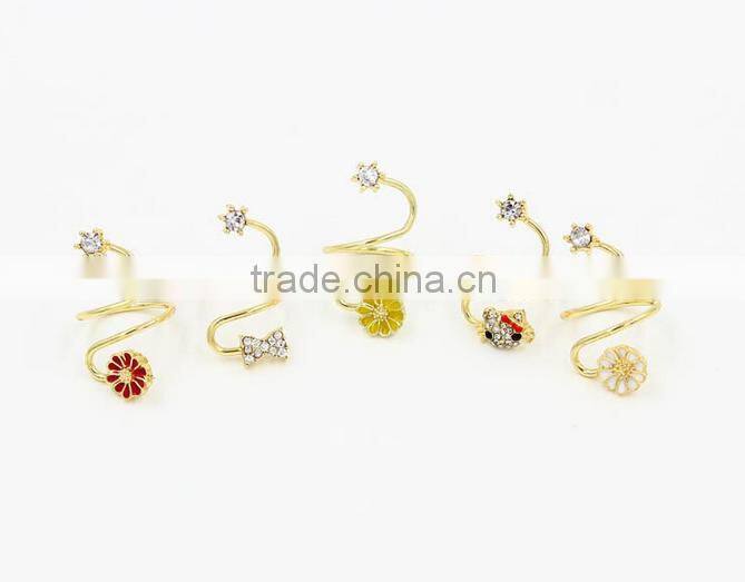 Favorite retro texture black gem ring jellyfish shape personality ring for lady