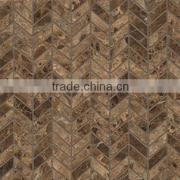 Polished Dark Emperador Marble Mosaic Picture