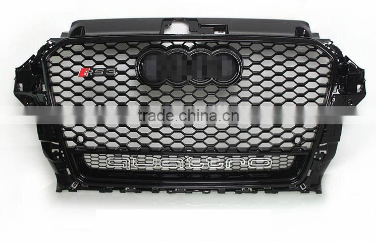 FASHION DESIGN black color front grille for A3 upgrade to RS3 style, RS3 style front grille for A3