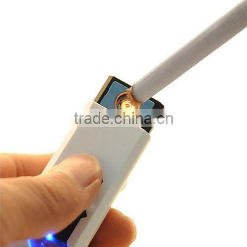 Portable Electronic USB Rechargeable Lighter Flameless Superman Cigar Cigarette Lighter Silent Windproof No Gas Gadget Case