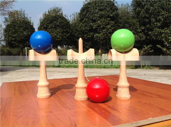 Memory 18.5cm solid color kendama,wholesale glossy beech wood kendama toy
