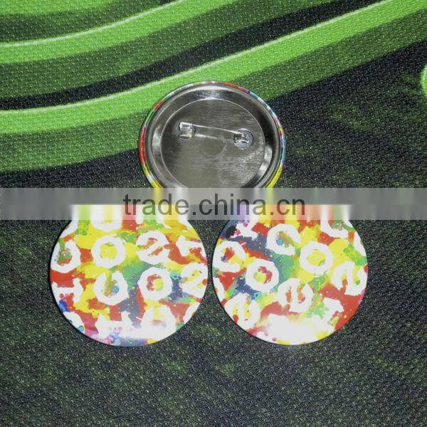 Advertisement and promotional tin bottom badge with safety pin