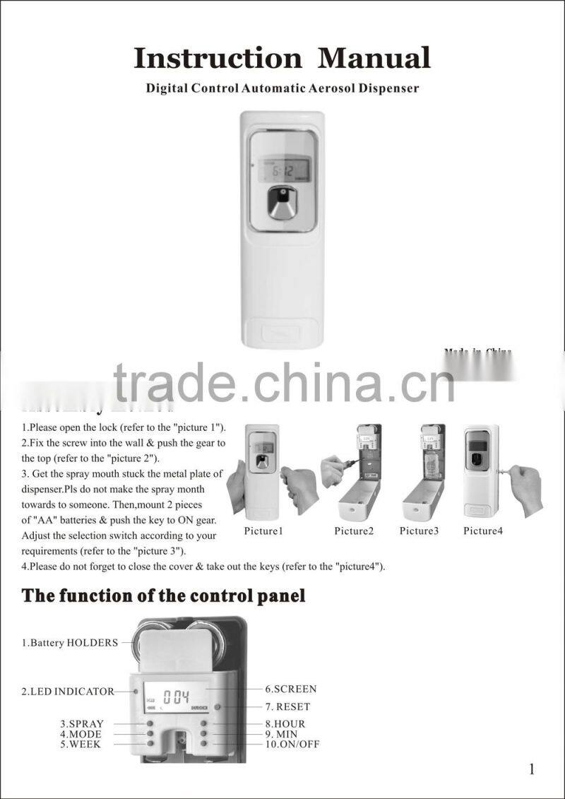 LCD digital air freshener dispenser automatic spray aerosol dispenser