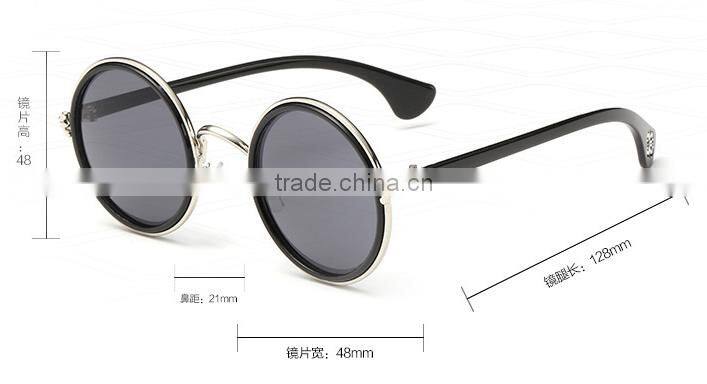 New arrival Colorful lens UV400 round frame metal sunglass