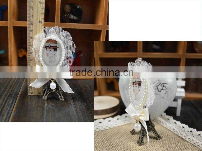 2015 fashion white pearl and fabric brooch