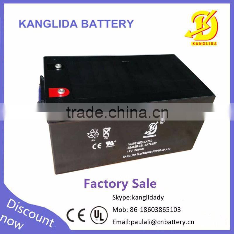 12v 260ah rechargeable solar battery, 260 amp storage solar battery
