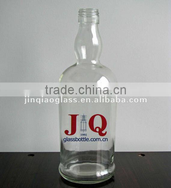 750ml round glass alcohol bottle