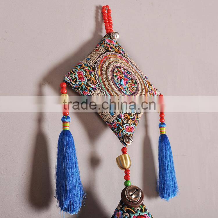 2016 new arrival special embroidery pendant Canvas decoration pendant with tassels