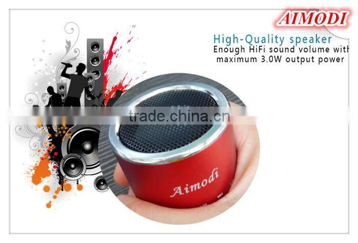 Cylindrical portable mini speaker, Moblie mini speaker support FM function with induction function MN-02