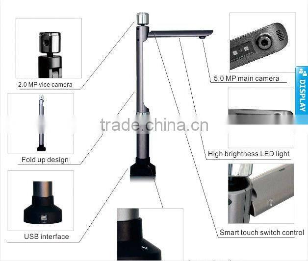 High Definition Fast 10-15fps at full 5.0 mega Visualizer Visual Presenter CMOS 2592X1944 V520