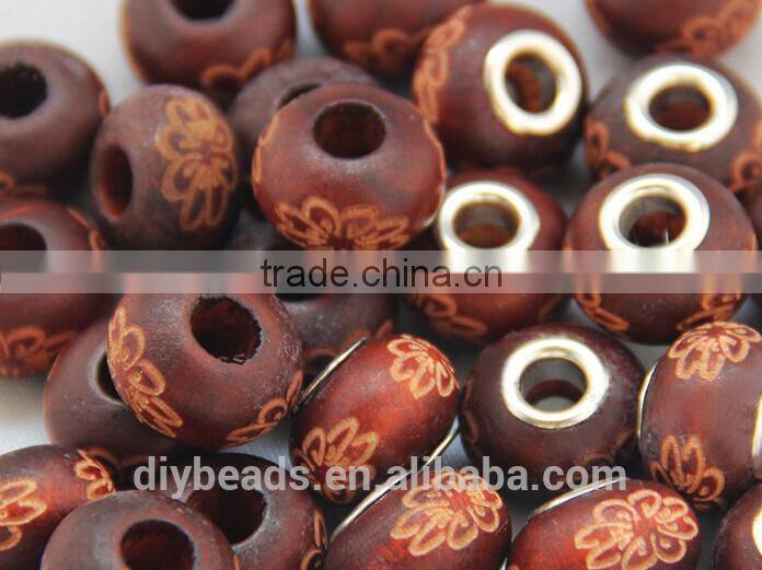 14x11mm abcus big hole wood beads for decoration and jewelry diy