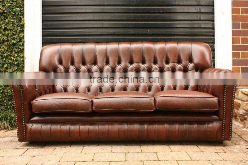 Antique Cigar Brown 3 Seater Sofa