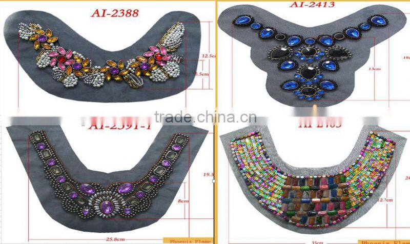 High end rhinestones beaded applique AI-2415