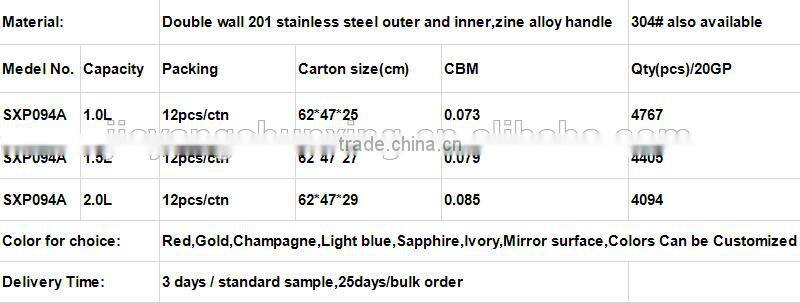 Unique Design High Grade Beautiful Stainless Steel Thermos Vacuum Jug Coffee Pot