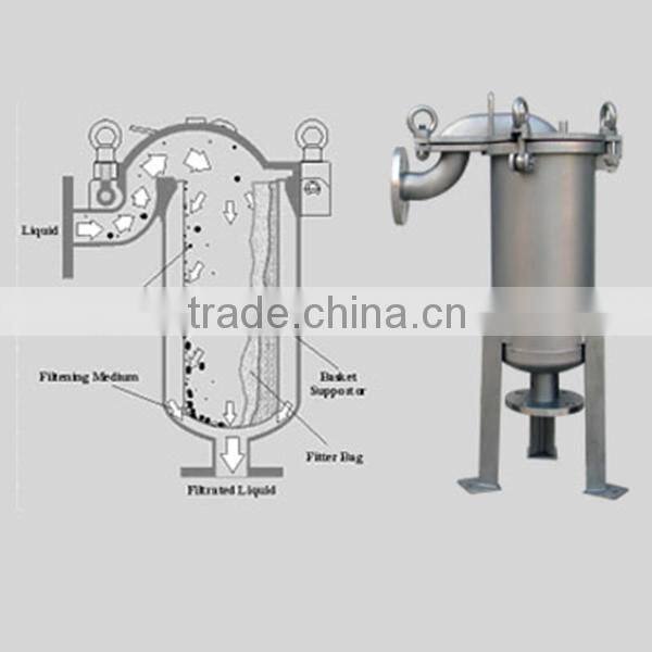 stainless steel water treatment equipment top-in bag filter system housing water purifying system