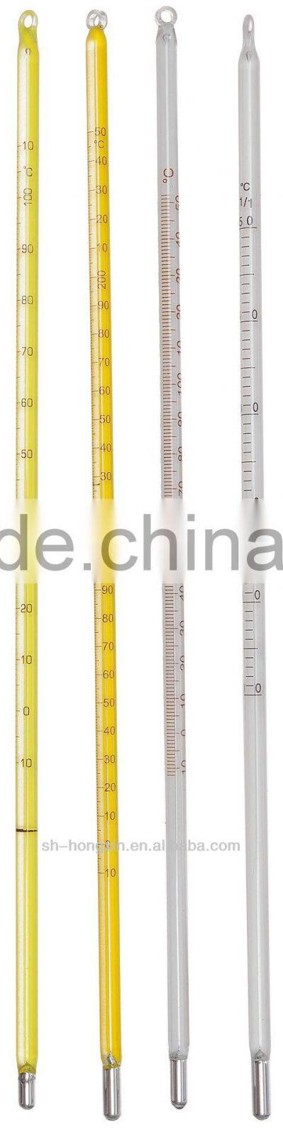 -10-110C white back round glass alcohol red liquid thermometer