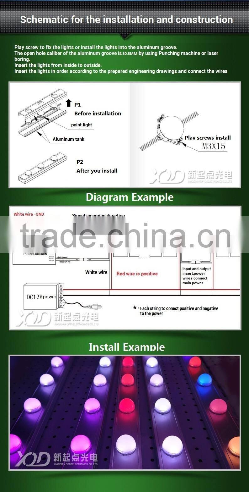 30mm led Pixel light DC12v digital rgb led pixels