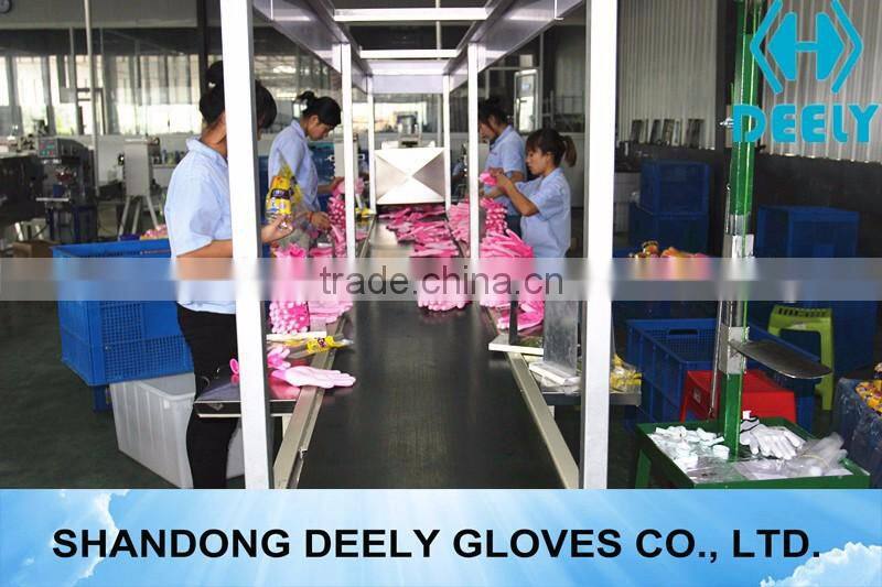 13 gauge Red polyester liner with black nitrile safety working gloves