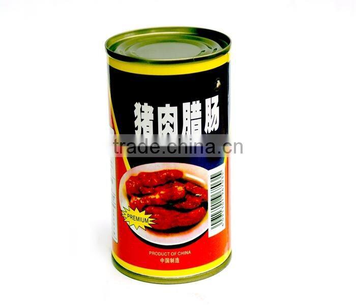 Pork sausage in tins, canned pork sausage