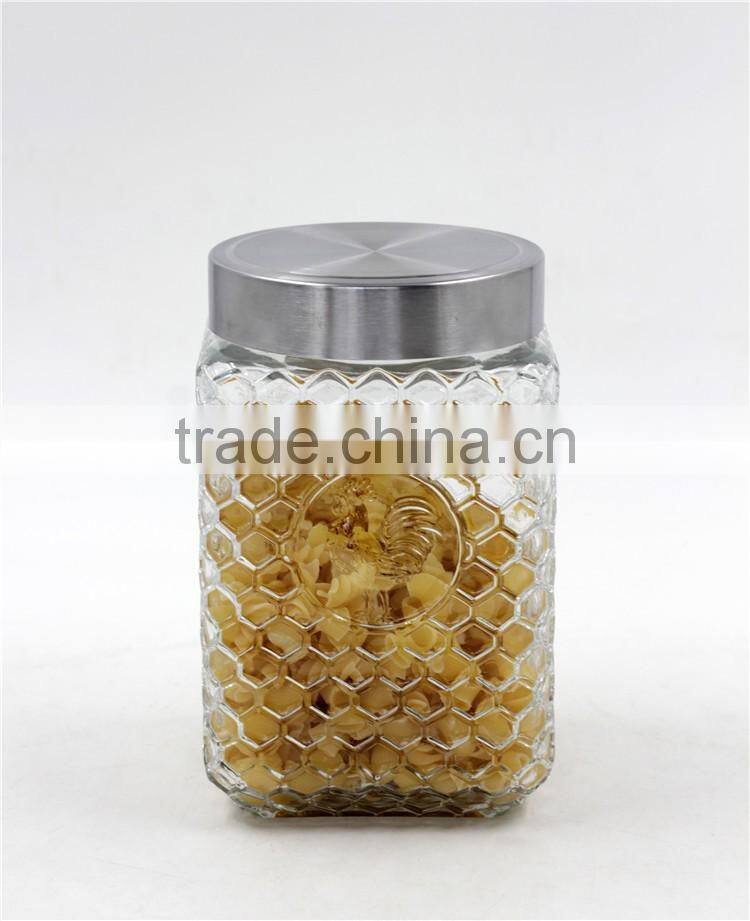 square shape glass canister jars