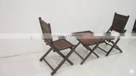 Set of table and chair made of natural bamboo