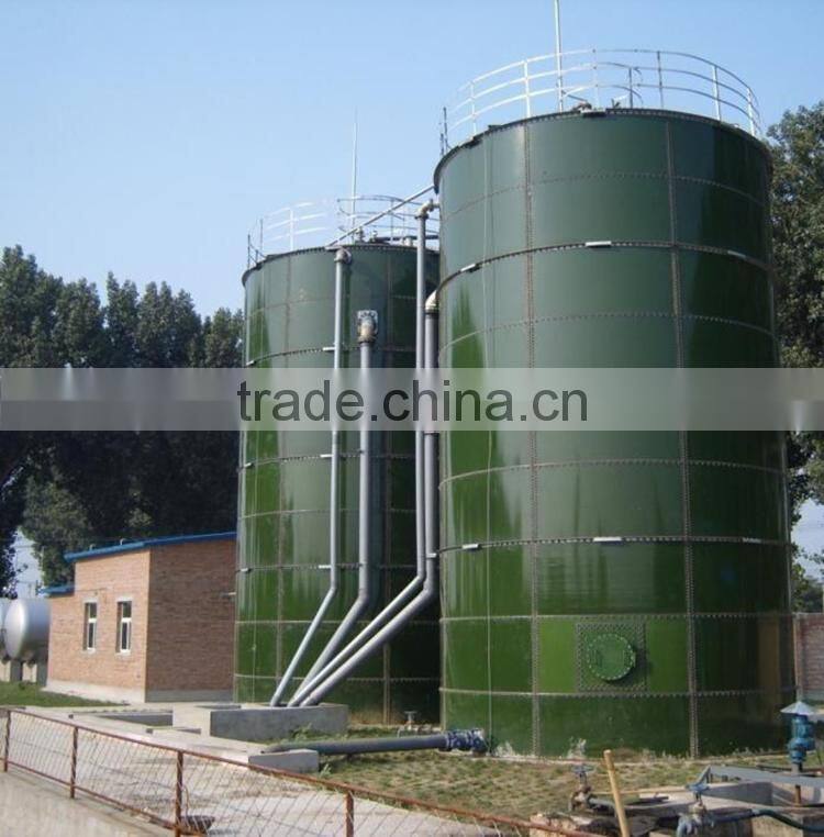 wastewater treatment anaerobic digestion tank made from glass fused to steel