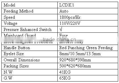 Electric Automatic Eyelet Punch Press for Advertising