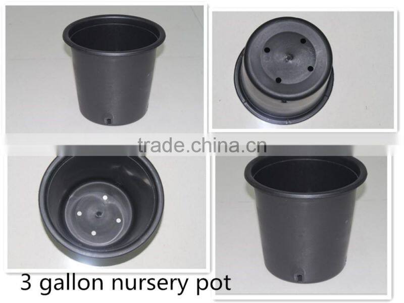 stackable 3 gallon black nursery pots