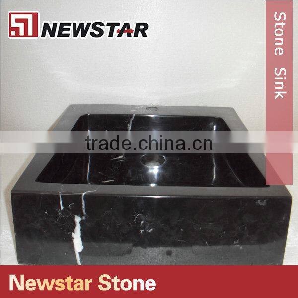 Newstar polished black stone sink for outdoor
