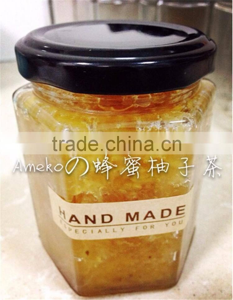 Promotional Stock 100ml 3.5oz hexagon-shaped glass honey jam jar & bottle