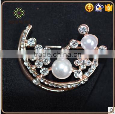 women cloth decoration channel moon brooch and corsage
