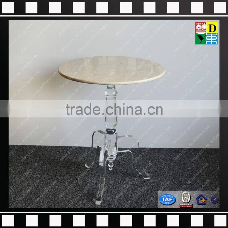 Small round three legs acrylic coffee table from shenzhen yidong