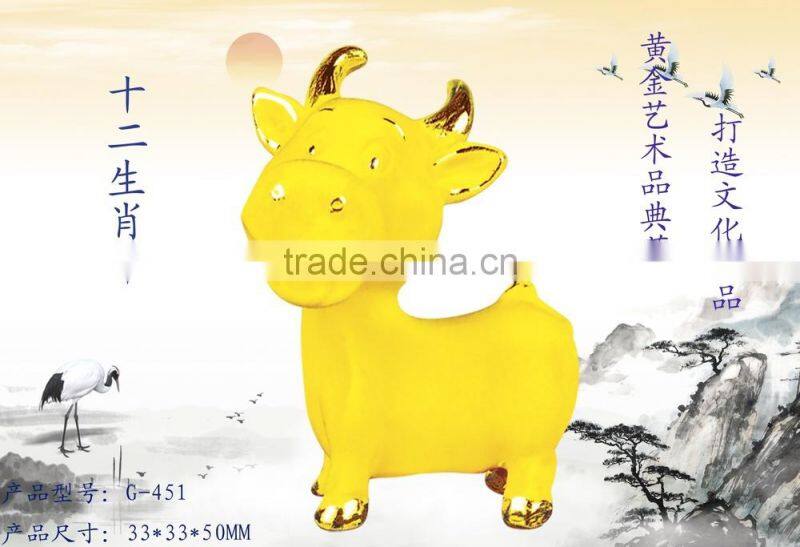 24k gold plated Decorative Double Pot