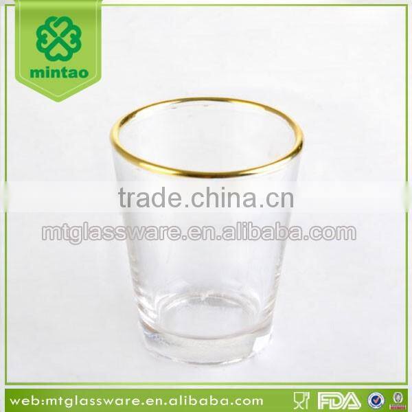 2oz Golden Rim Shot Glass